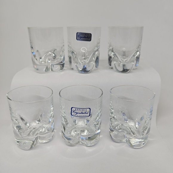 Bohemia Crystalline Crystalex Shot Glass Set of 6 Czech Republic NOS - Picture 1 of 5